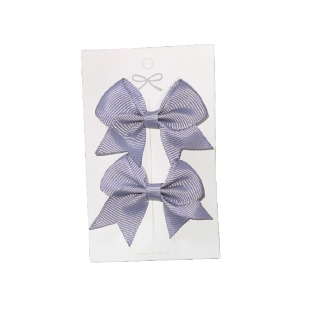 Grosgrain Hair Bow Clips Light Purple /Set of 2 Universal Hair Accessories NEW